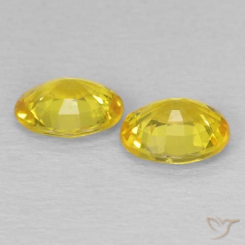 Pedras preciosas de Safira Amarelo cibernético natural de 1.23 ct, oval, VS