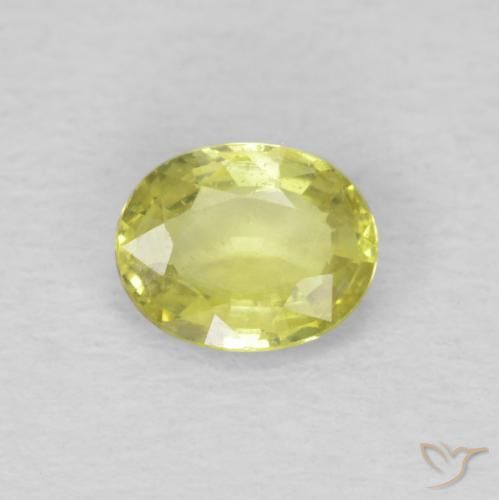 0.50ct Natural Limão amarelo Safira, oval, VS