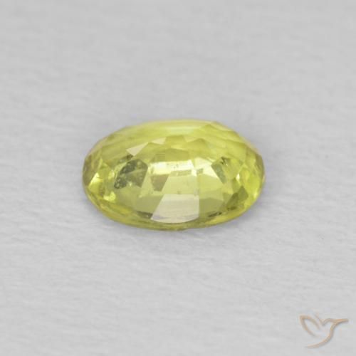 Safira Limão amarelo Natural 0.50ct, oval, VS