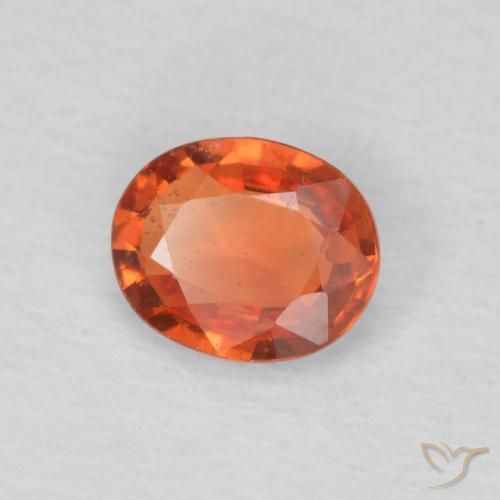Safira fogo laranja Natural 0.46ct, oval, VS