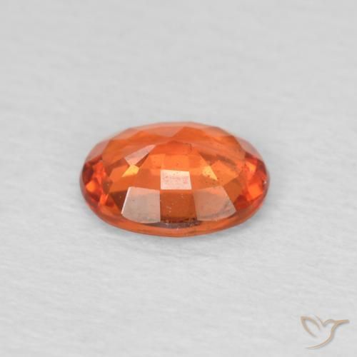 Safira fogo laranja Natural 0.46ct, oval, VS