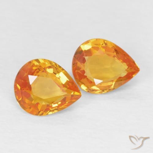 1.23ctw Natural damasco laranja Safira, Formato de pêra, VVS-VS