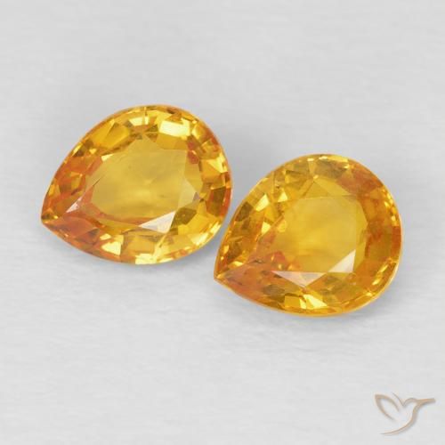 1.54ctw Natural Laranja Médio Safira, Formato de pêra, VVS-VS