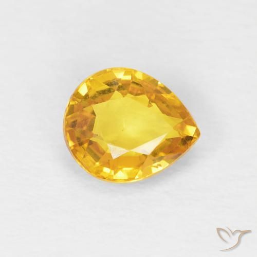 0.88ct Natural Dourado Safira, Formato de pêra, VVS-VS