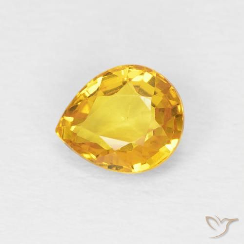 Safira Dourado Natural 0.88ct, Formato de pêra, VVS-VS