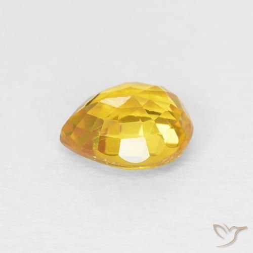 Safira Dourado Natural 0.88ct, Formato de pêra, VVS-VS