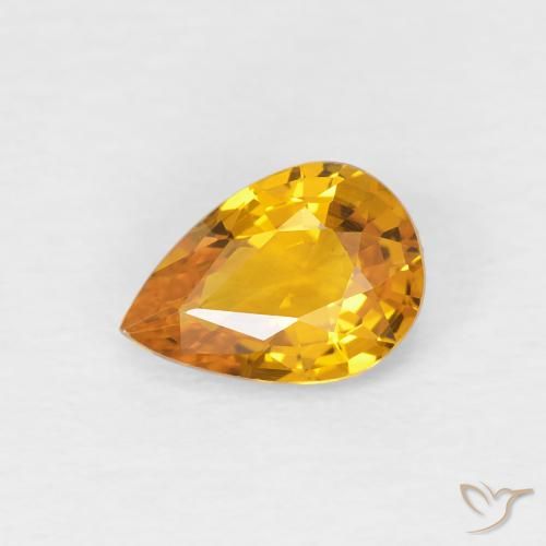 0.83ct Natural damasco laranja Safira, Formato de pêra, VVS