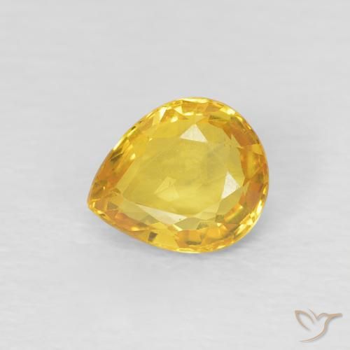 0.74ct Natural Dourado Safira, Formato de pêra, VVS-VS