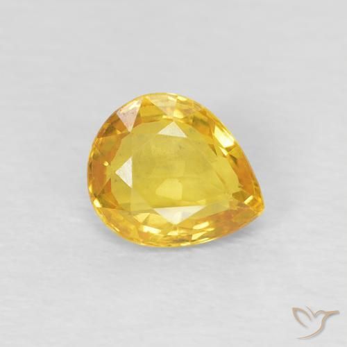 Safira Dourado Natural 0.74ct, Formato de pêra, VVS-VS