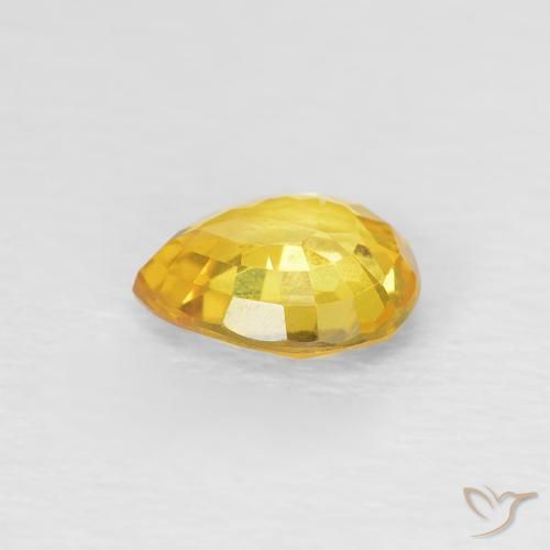 Safira Dourado Natural 0.74ct, Formato de pêra, VVS-VS