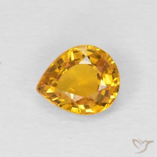 0.79ct Natural Laranja-Ouro Safira, Formato de pêra, VVS-VS