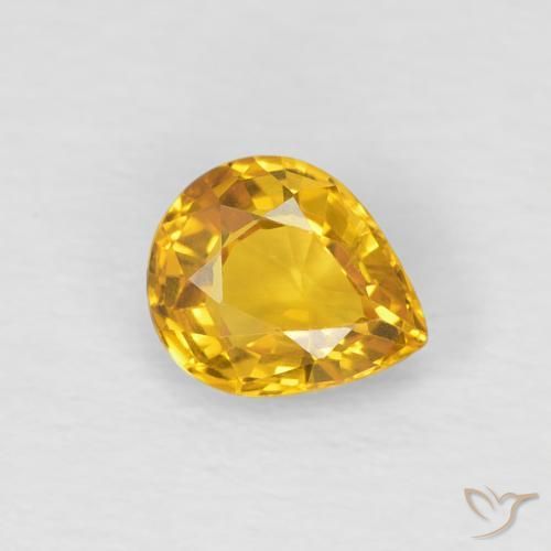 Safira Dourado Natural 0.64ct, Formato de pêra, VS