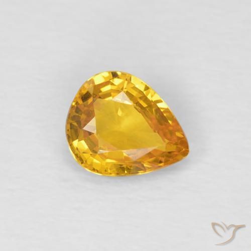 Safira Dourado Natural 0.60ct, Formato de pêra, VS