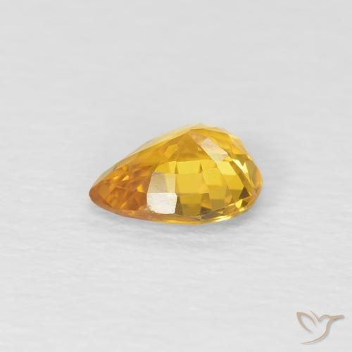 Safira Dourado Natural 0.60ct, Formato de pêra, VS