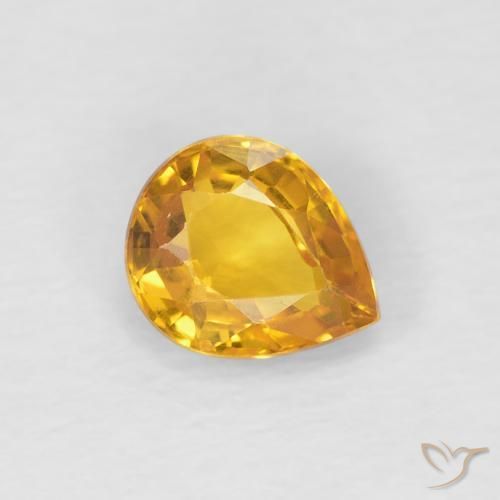Safira Dourado Natural 0.79ct, Formato de pêra, VS