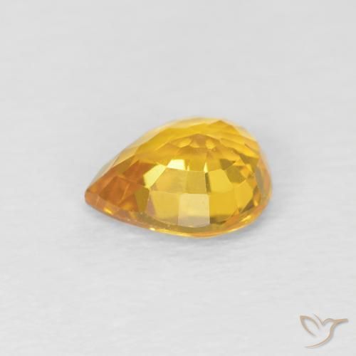 Safira Dourado Natural 0.79ct, Formato de pêra, VS