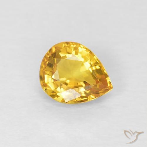 Safira Dourado Natural 0.62ct, Formato de pêra, VS