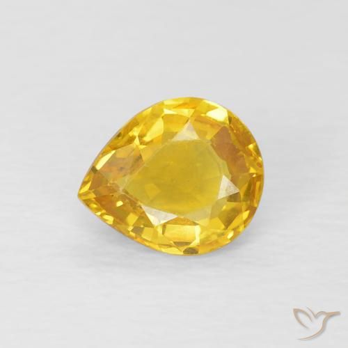 0.76ct Natural Dourado Safira, Formato de pêra, VVS