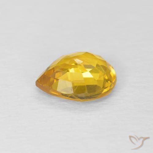 Safira Dourado Natural 0.76ct, Formato de pêra, VVS