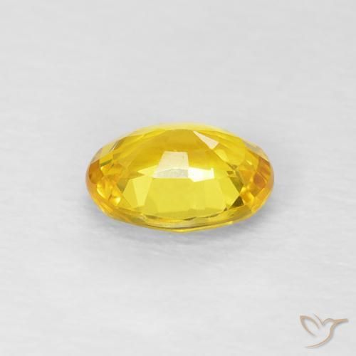Safira amarelo médio Natural 0.69ct, oval, VS