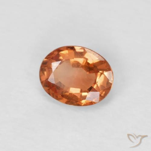Safira Laranja acastanhado claro Natural 0.49ct, oval, VS