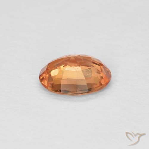 Safira Laranja acastanhado claro Natural 0.49ct, oval, VS