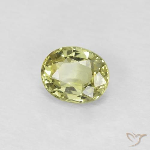 Safira Amarelo Esverdeado Claro Natural 0.50ct, oval, VVS