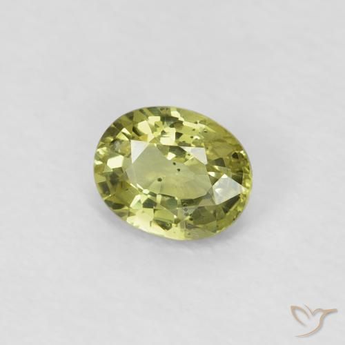 Safira amarelo médio Natural 0.52ct, oval, VS