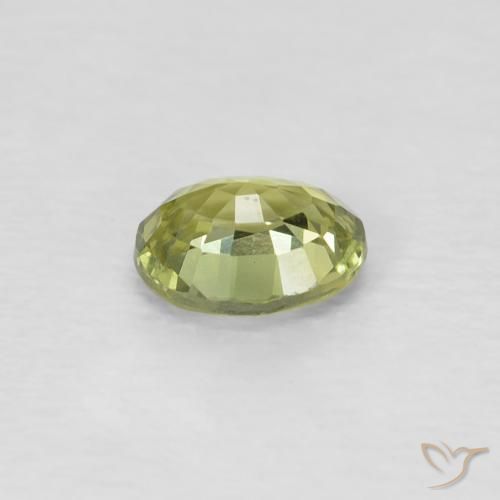 Safira amarelo médio Natural 0.52ct, oval, VS