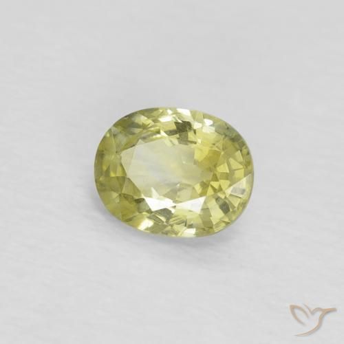 Safira Luz amarela Natural 0.48ct, oval, VS