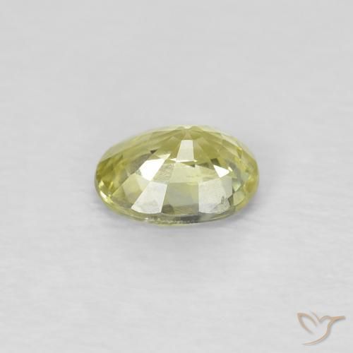 Safira Luz amarela Natural 0.48ct, oval, VS