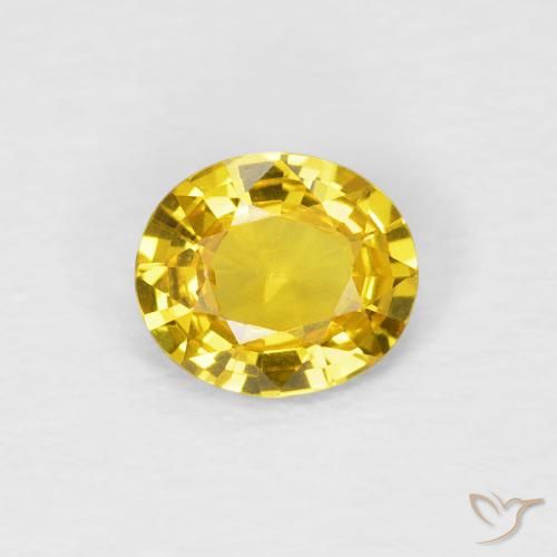 0.62ct Natural amarelo médio Safira, oval, VVS