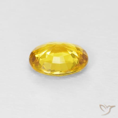 Safira amarelo médio Natural 0.62ct, oval, VVS