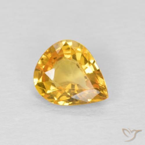 Safira Dourado Natural 0.60ct, Formato de pêra, VVS