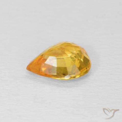 Safira Dourado Natural 0.60ct, Formato de pêra, VVS