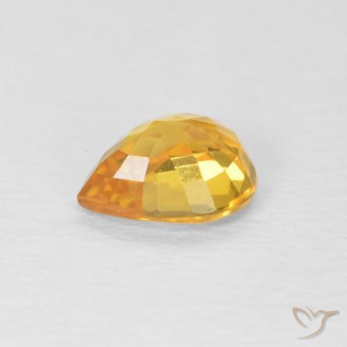 Safira Laranja Dourada Natural 0.70ct, Formato de pêra, VVS
