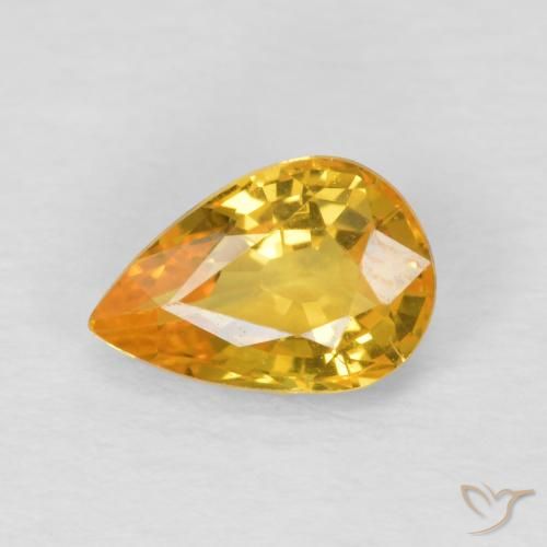 0.86ct Natural Laranja-Ouro Safira, Formato de pêra, VVS