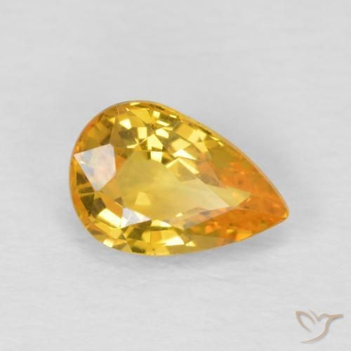 Safira Laranja-Ouro Natural 0.86ct, Formato de pêra, VVS