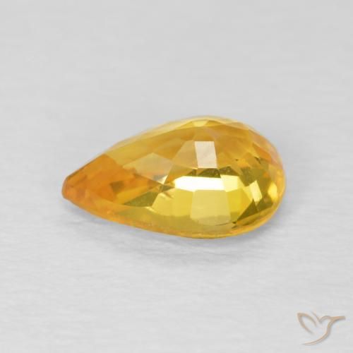 Safira Laranja-Ouro Natural 0.86ct, Formato de pêra, VVS