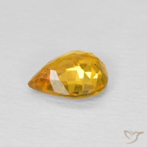 Safira Laranja-Ouro Natural 0.65ct, Formato de pêra, VS
