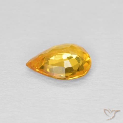 Safira Dourado Escuro Natural 0.50ct, Formato de pêra, VS