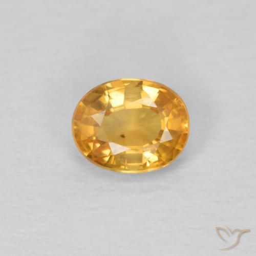 0.51ct Natural Laranja-Ouro Safira, oval, VVS-VS