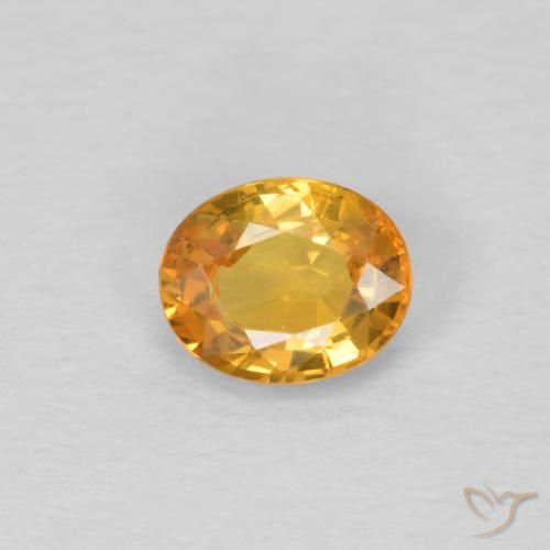 0.45ct Natural Laranja-Ouro Safira, oval, VVS-VS