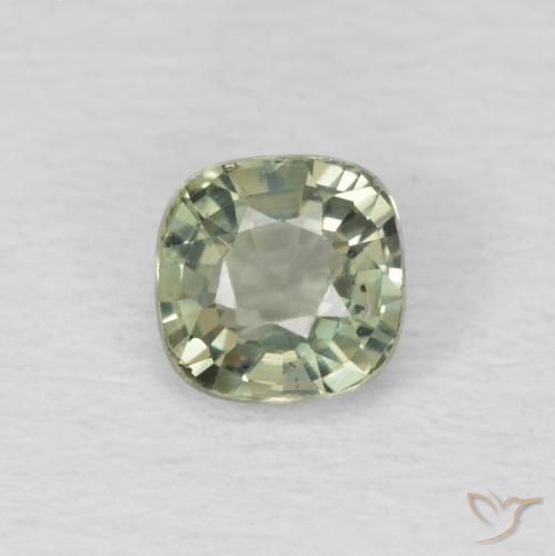 0.47ct Natural Verde acinzentado Safira, Almofada, VS