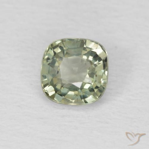 Safira Verde acinzentado Natural 0.47ct, Almofada, VS