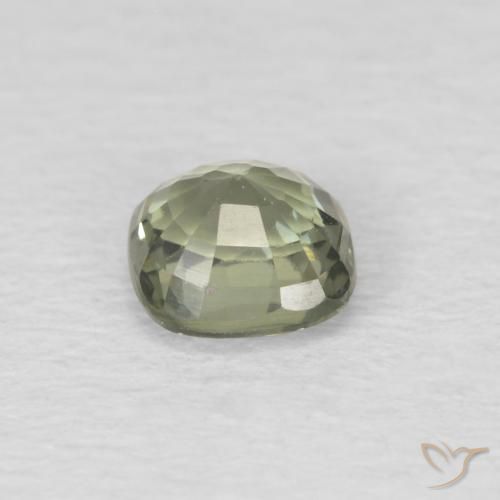 Safira Verde acinzentado Natural 0.47ct, Almofada, VS