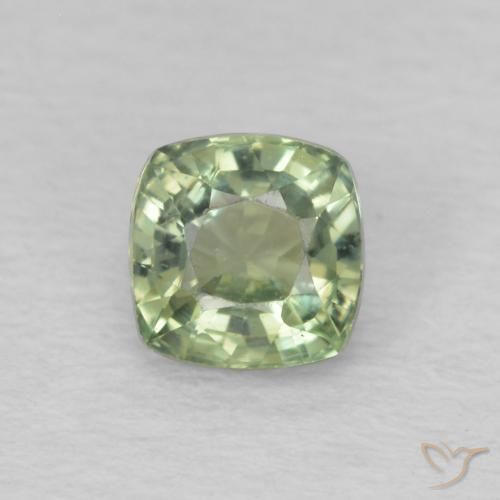0.64ct Natural Verde muito claro Safira, Almofada, VS