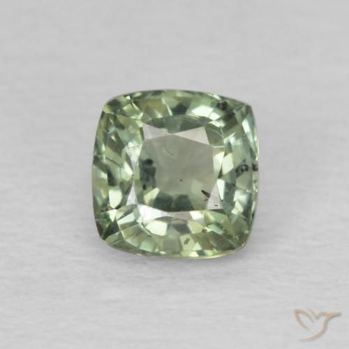 0.63ct Natural Luz verde Safira, Almofada, VS