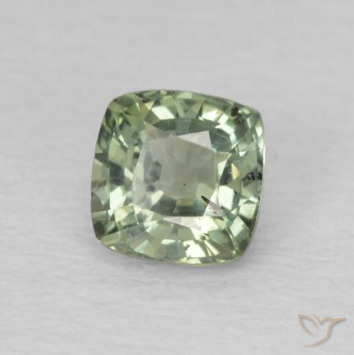 Safira Luz verde Natural 0.63ct, Almofada, VS