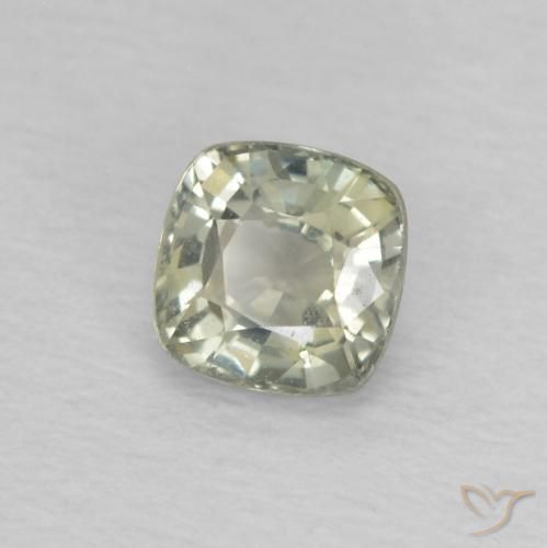 Safira Verde Sábio Claro Natural 0.53ct, Almofada, VS